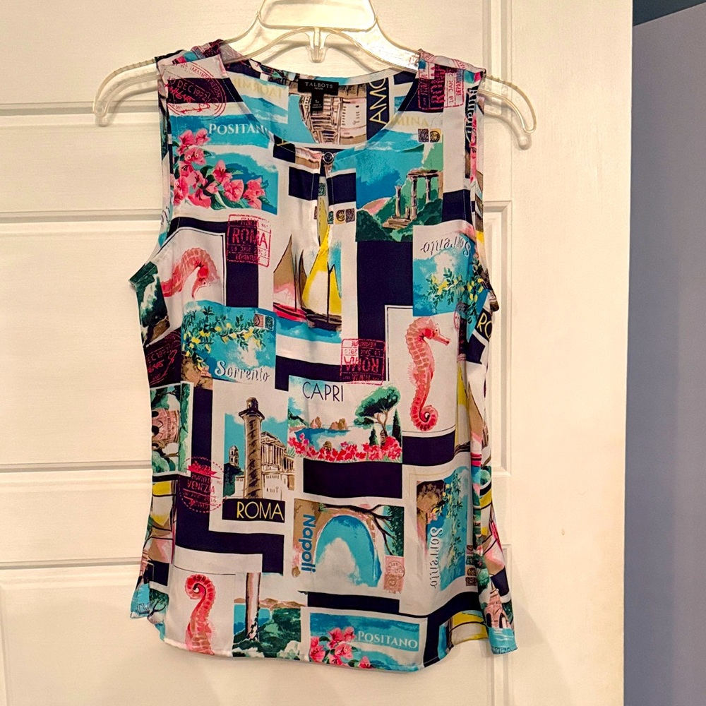 Talbots Italian Postcard sleeveless top ⛵️